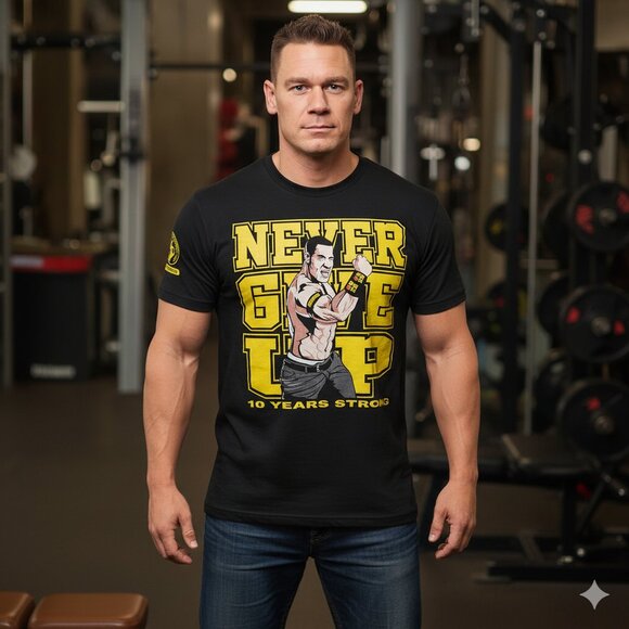 WWE John Cena Never Give Up Black Shirt - Picture 1 of 1
